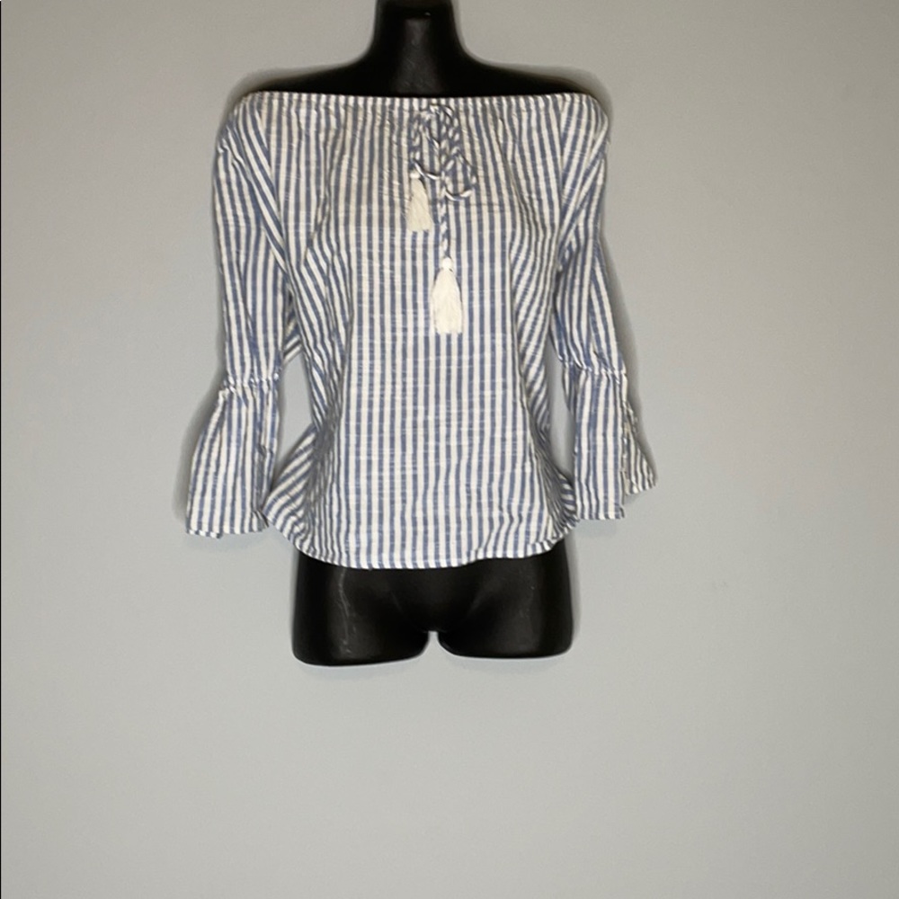 Off the shoulder linen top